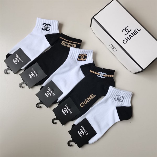 Chanel シャネルコットン 靴下 メンズ 通気性ブランドミドルソックス 高品質浅口ソックス 女の子好き 韓国上質な コットン ソックス くつした
