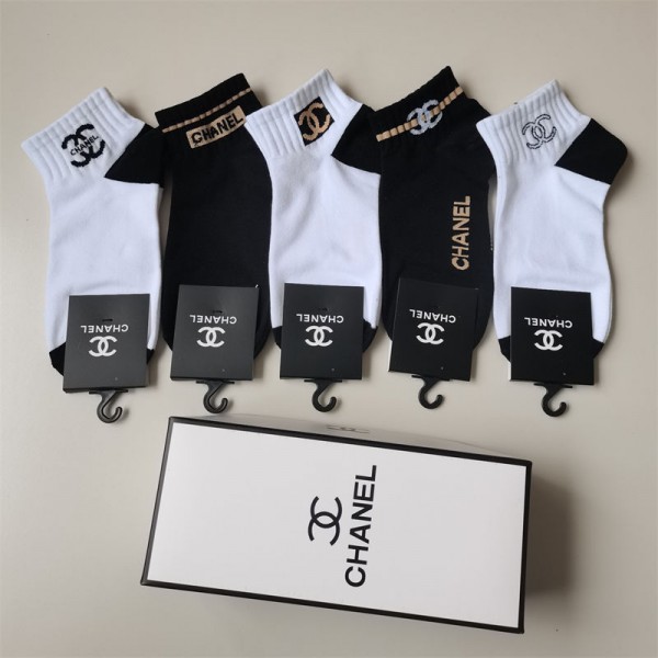 Chanel シャネルコットン 靴下 メンズ 通気性ブランドミドルソックス 高品質浅口ソックス 女の子好き 韓国上質な コットン ソックス くつした