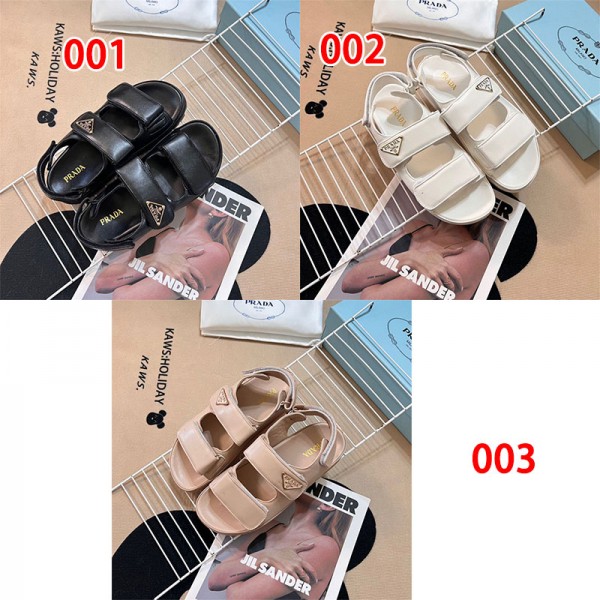 Prada プラダ ブランド サンダル スポーツサンダル レディース 厚底 大きいサイズ 小さいサイズ 歩きやすい 軽量 楽ちん ダブルベルト 225¬255cm