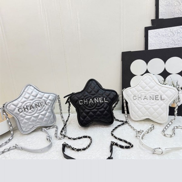 シャネルショルダーバッグ かわいい 五芒星型 Chanelクロスボディバッグ メッセンジャーバッグ チェーンバッグ 調節可能 財布 レジャー パーティー プロム用 レディース