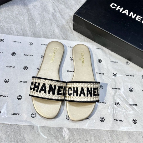 Chanel シャネルブランド サンダル レディース 夏靴 ファッション ミュール サンダル歩きやすい 225 ¬260cm 通気性 ビーチサンダル 滑り止め 軽量 スリッパ シンプル 韓国風