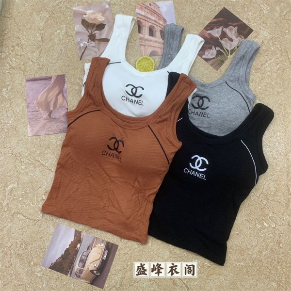 Chanel シャネルブランドキャミソール カップ付き レディース 快適さ 上質なパッド付き 柔らかい 伸縮性 吸汗速乾 抗菌防臭 S - L キャミソール インナー 部屋着 24時間着用