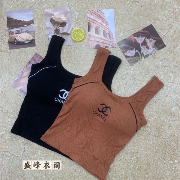Chanel シャネルブランドキャミソール カップ付き レディース 快適さ 上質なパッド付き 柔らかい 伸縮性 吸汗速乾 抗菌防臭 S - L キャミソール インナー 部屋着 24時間着用