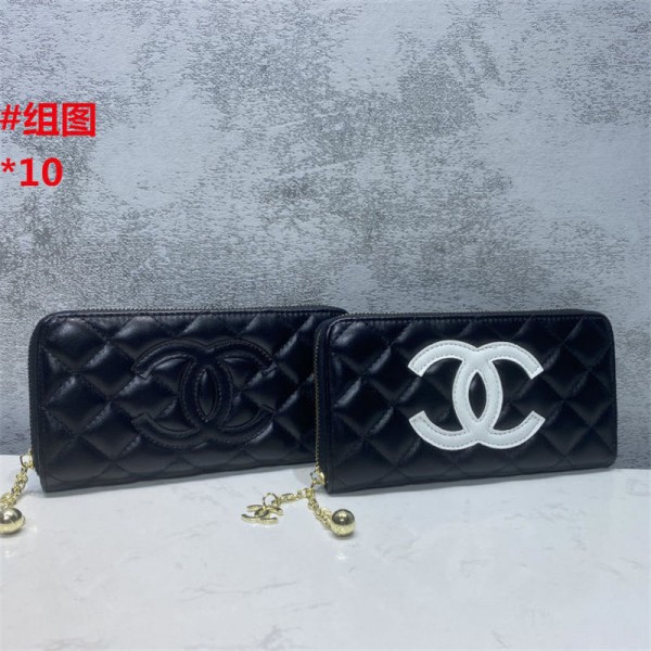 Chanel シャネルブランド財布 レディース 長財布 大容量 PUJ革ファスナー スキミング防止 セパレート型 小銭入れ 一流の財布職人が作る ビジネス スタイリッシュ  さいふ ブラック
