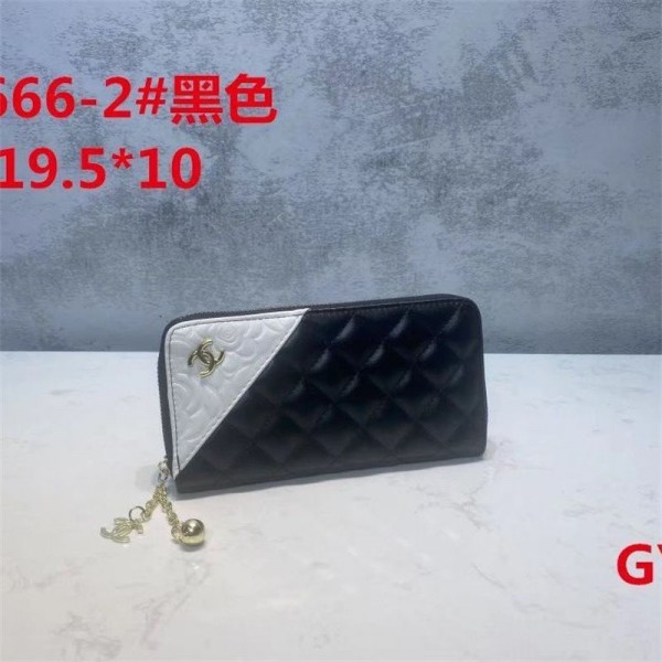Chanel シャネルブランド財布 レディース 長財布 大容量 PUJ革ファスナー スキミング防止 セパレート型 小銭入れ 一流の財布職人が作る ビジネス スタイリッシュ  さいふ ブラック