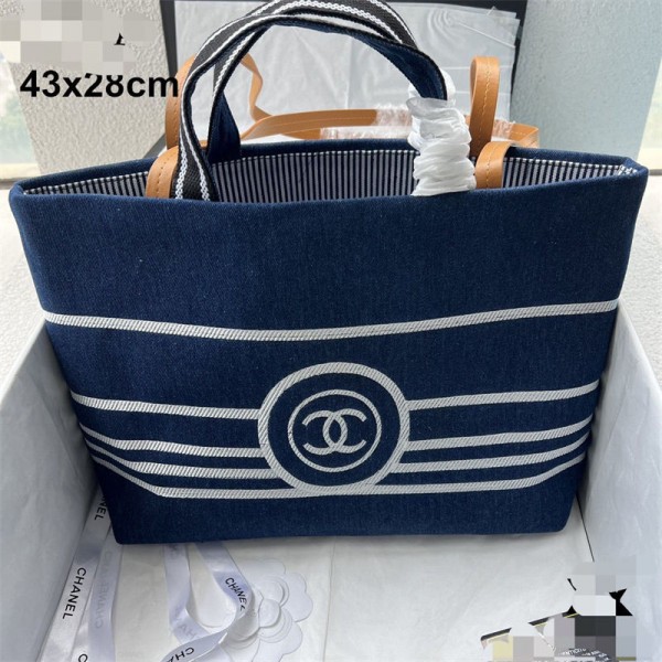Chanel シャネルブランドデニムトートバッグ 大容量 レデース デニムバッグ 手提げバッグ ポケット男女兼用 マザーズバッグ ジーンズ かばん ハンドバッグ 大きめ 肩掛け シンプル 軽量 無地 人気 通勤通学