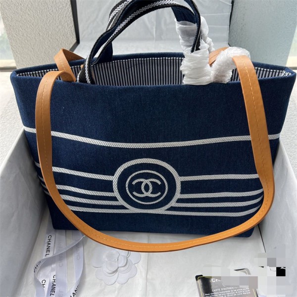 Chanel シャネルブランドデニムトートバッグ 大容量 レデース デニムバッグ 手提げバッグ ポケット男女兼用 マザーズバッグ ジーンズ かばん ハンドバッグ 大きめ 肩掛け シンプル 軽量 無地 人気 通勤通学