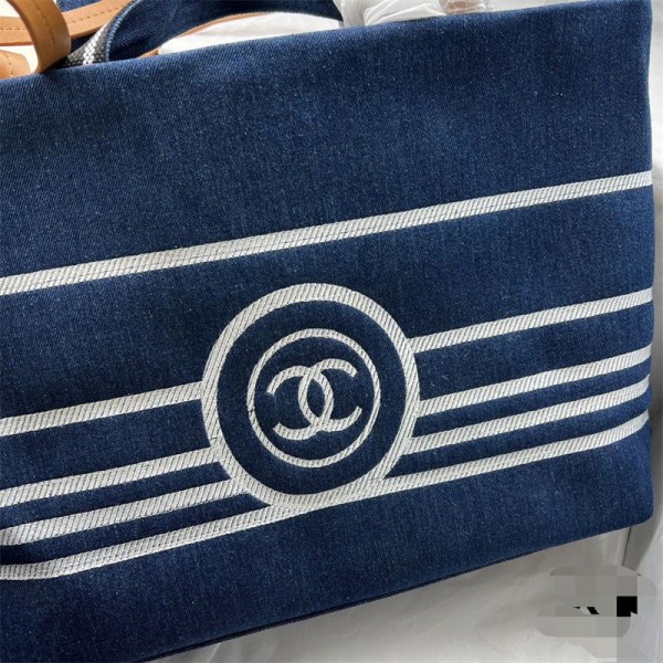 Chanel シャネルブランドデニムトートバッグ 大容量 レデース デニムバッグ 手提げバッグ ポケット男女兼用 マザーズバッグ ジーンズ かばん ハンドバッグ 大きめ 肩掛け シンプル 軽量 無地 人気 通勤通学