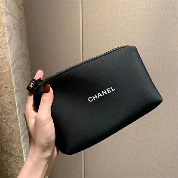 Chanel シャネルブランドメイクポーチ 持ち運び かわいい コンパクト 仕切りたくさん 化粧ポーチ 韓国風 リボン ペンケース 防撥水 PU 小物入れ ミニ 小さめ ピンク ブラシいれ ペン入れ 誕生日贈り物 ギフト