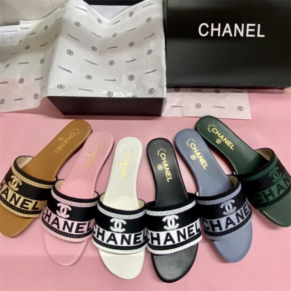 ブランドChanel シャネル女性向けビーサン ミュール サボ ママシューズファッション室内履き春夏スリッパ 夏用 涼しい 蒸れないサンダル素足レディース メンズ 室内履き スリッパ  225¬260cm