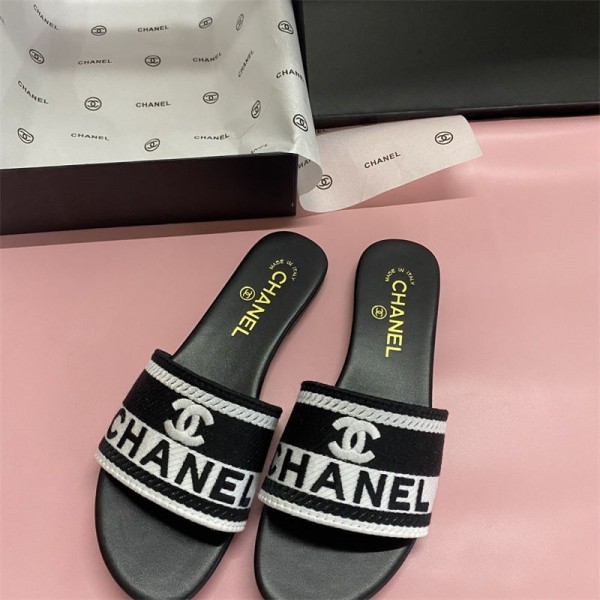 ブランドChanel シャネル女性向けビーサン ミュール サボ ママシューズファッション室内履き春夏スリッパ 夏用 涼しい 蒸れないサンダル素足レディース メンズ 室内履き スリッパ  225¬260cm