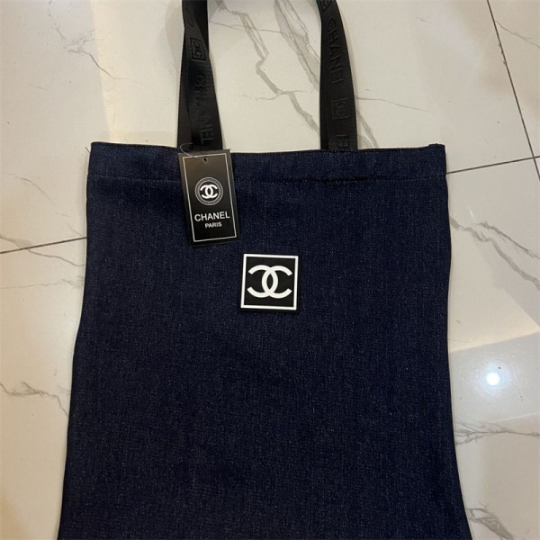 Chanel シャネルブランドトートバッグ ヴィンテージ デニム ショルダーバッグ 肩掛け 手提げ カバン カジュアル 大容量 キャンバストート 脇下用 買い物バッ レディース 学生用