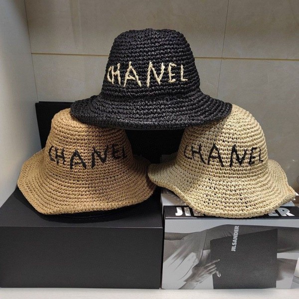 ブランドChanel折り畳み帽子UVカット 紫外線対策 シャネル 麦わら帽子 可愛い レディースハット かわいい レディース ストローハット人気 女優帽 持ち運び便利 海 レジャー 海水浴