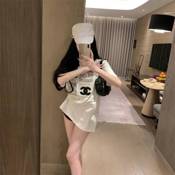 Chanel シャネルブランド半袖tシャツブランドtシャツオーバーサイズハイブランド半袖tシャツ男女兼用ブランドtシャツ高品質 S- 2XL