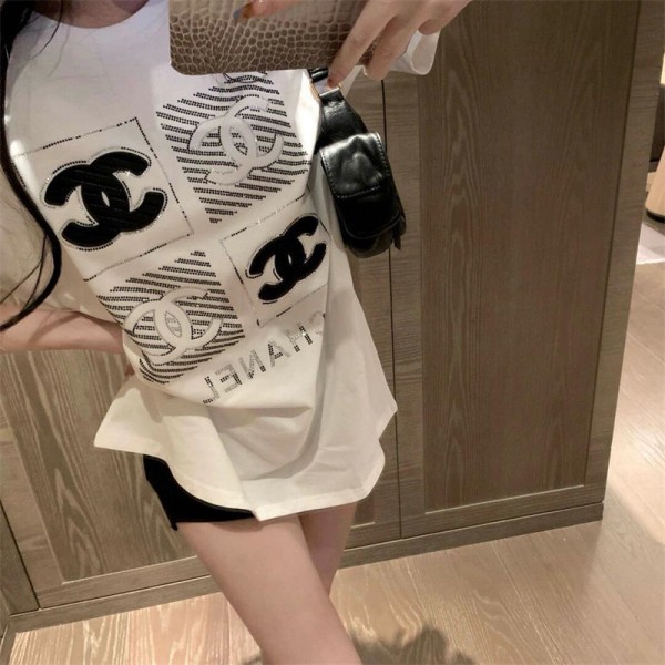 Chanel シャネルブランド半袖tシャツブランドtシャツオーバーサイズハイブランド半袖tシャツ男女兼用ブランドtシャツ高品質 S- 2XL