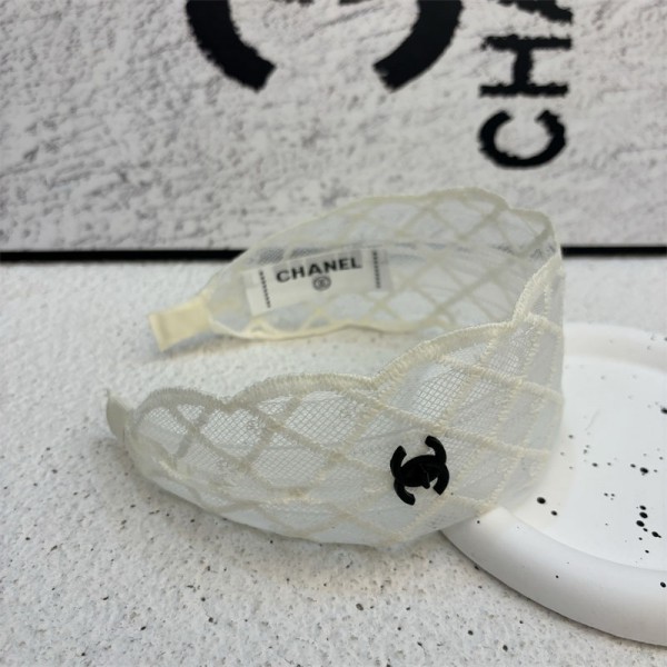 Chanel シャネルハイブランド レースカチューシャ ヘアアクセサリー カチューシャ ホワイト カチューシャ レディース 幅広 すっぽり隠れるレースカチューシャ 痛くない