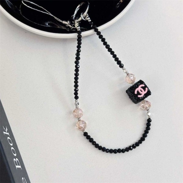 シャネルスマホストラップ スマホ 手首 落下防止 携帯 ブランド Chanel ハンドストラップ 女の子 吊り下げペンダント装飾 落下防止 カラフルビーズ スマホ小物 全機種対応