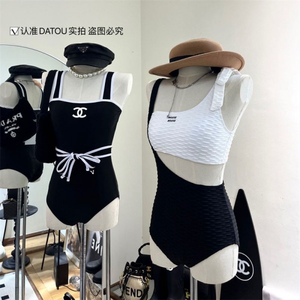 ミュウミュウ MiuMiuブランド ビキニワンピース 水着 レディース 体型カバー スイムウェア 着痩せ 女性 タンキニ 伸縮性 速乾 uvカット 競泳 海水浴 水泳 温泉 ビーチ プール サーフィン M - XL