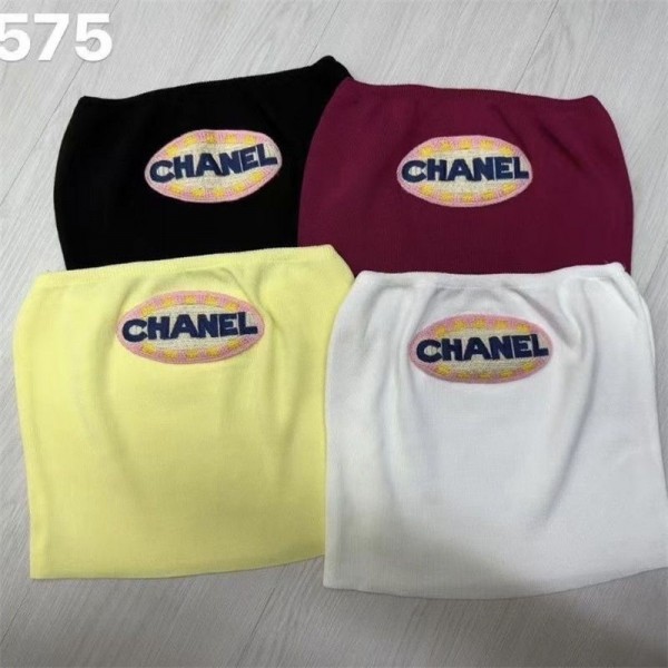 Chanel シャネルブランドチューブトップ ショート丈 キャミソール タンクトップ レディース ノースリーブ トップス ブラック インナー重ね着 シンプル きれいめ ブラ ヨガ ルームウェア 軽量 フィット感 ブラック