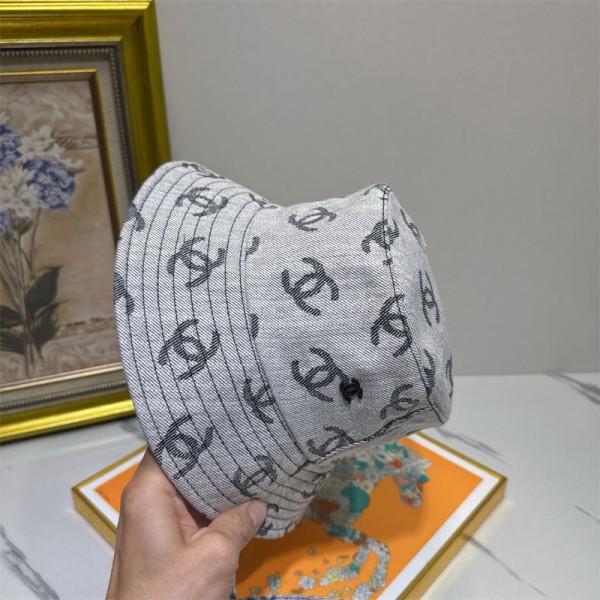 シャネルブランドバケットハット メンズ レディース Chanel 日除け帽子 デニムバケハ UVカット 春夏 洗える 綿 美シルエット 登山 釣り アウトドア キャンプ