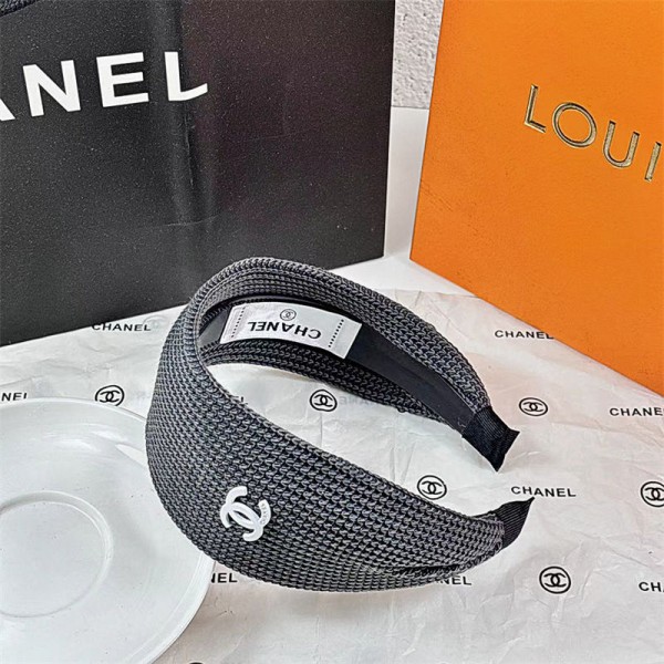 Chanel シャネルブランドカチューシャ 髪留め ヘアバンド 幅広 スウェット ヘアターバン風 洗顔 リブ おしゃれ 編みヘアバンド