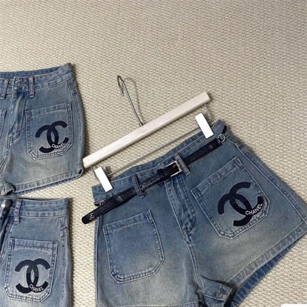 シャネル レディース デニム ショートパンツ レディース ブランド Chanel ストレッチ デニム ホットパンツ S - XL ハイウエスト 夏 ジーンズ ショートパンツ ズボン セクシー 短パン パンツ