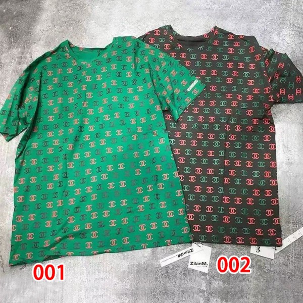 Chanel シャネルブランドtシャツカットソー コピーハイブランド半袖tシャツ男女兼用Tシャツカットソーペアカップル大人の上質TシャツM - 3XL