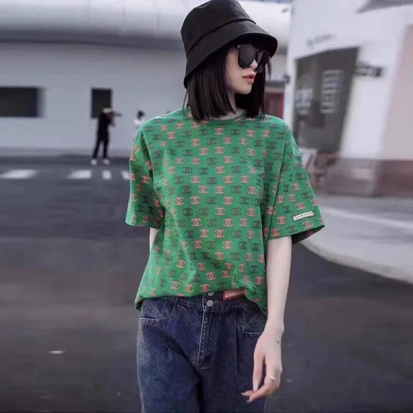 Chanel シャネルブランドtシャツカットソー コピーハイブランド半袖tシャツ男女兼用Tシャツカットソーペアカップル大人の上質TシャツM - 3XL
