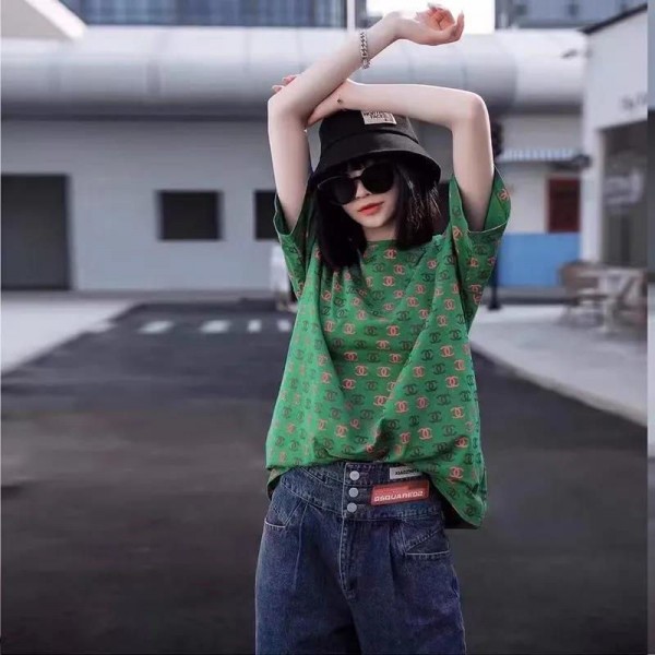 Chanel シャネルブランドtシャツカットソー コピーハイブランド半袖tシャツ男女兼用Tシャツカットソーペアカップル大人の上質TシャツM - 3XL