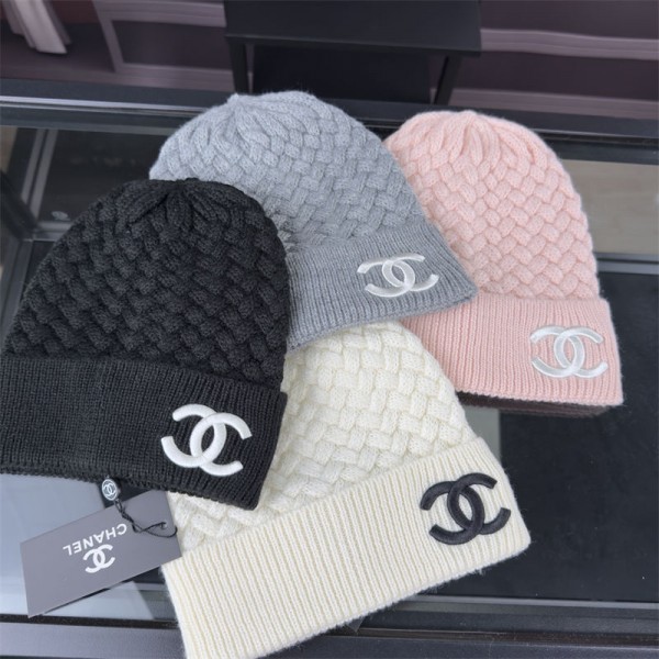 シャネル ニット帽 レディース 暖かい ブランド Chanel ニットハット ビーニー 帽子 ニットキャップ 秋冬 防寒防風 柔らかい 通気性 ストレッチ 深め 小顔効果 通勤 通学 自転車 フリーサイズ