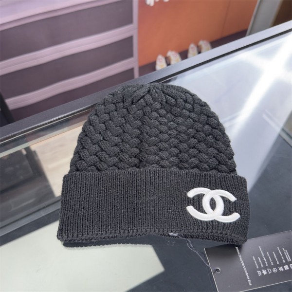 シャネル ニット帽 レディース 暖かい ブランド Chanel ニットハット ビーニー 帽子 ニットキャップ 秋冬 防寒防風 柔らかい 通気性 ストレッチ 深め 小顔効果 通勤 通学 自転車 フリーサイズ