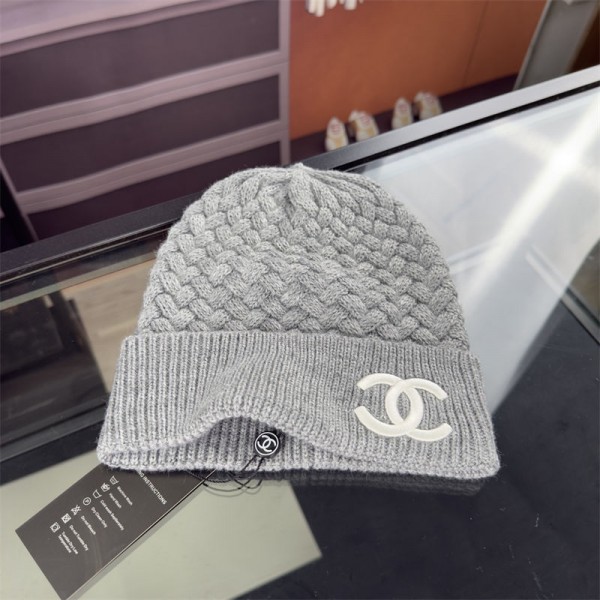 シャネル ニット帽 レディース 暖かい ブランド Chanel ニットハット ビーニー 帽子 ニットキャップ 秋冬 防寒防風 柔らかい 通気性 ストレッチ 深め 小顔効果 通勤 通学 自転車 フリーサイズ