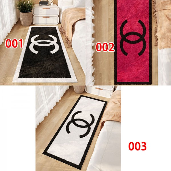 Chanel ブランド ラグマット ベッドサイド オフホワイト 長方形 シャネル カーペット 北欧風 洗える 滑り止め付 ラグ 厚手 良い肌触り ふわふわ ホットカーペット対応 防音 床暖房対応 1年中使える じゅうたん 抗菌防臭