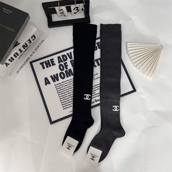 Chanel ミュウミュウハイブランド ニーハイソックス ロングソックス 少女感 レディース ストキング 伸縮性 通気性 美脚 脚長効果 靴下 ソックス パーティー 卒業式