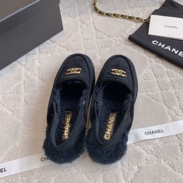 Chanel シャネル ブランドボアシューズ ファーミュール ローファー 裏 ボアスリッパ フェイクスリッパ カジュアル 紐靴 紐 225¬250cm スリッポン 歩きやすい レディース