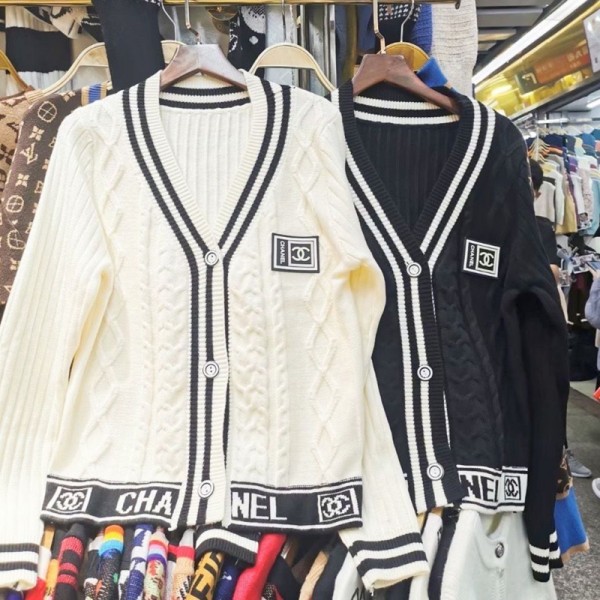 Chanel シャネルブランドカーディガン レディース Vネック ニット 長袖 シンプル S-XL ベーシック ゆったり 体型カバー おしゃれ カジュアル 春秋冬 コーディガン 学生 制服 カーディガン レディース 秋