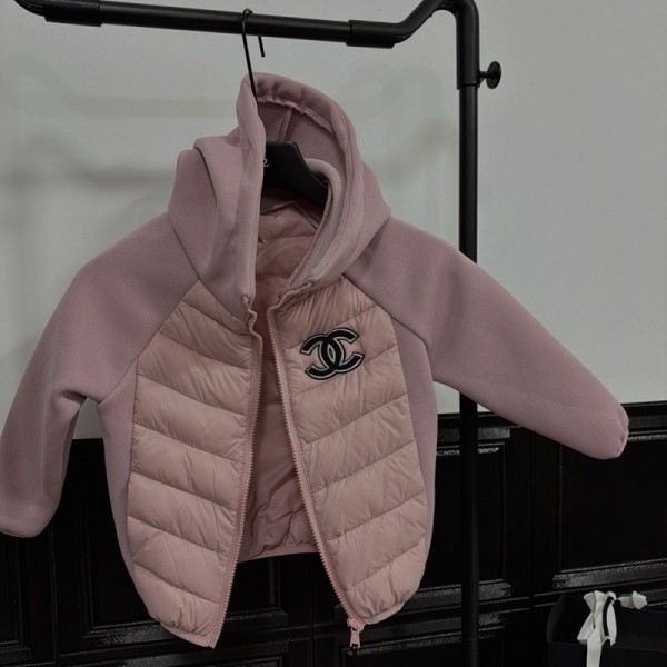 Chanel シャネルブランド子供服 ダウンコート ダウンジャケット キッズジャケット 110-170cm 冬服 防寒 コート フード付き 厚手 ガールズ キッズ 幼児 アウター かわいい 子供服 ブルゾン 女の子 アウター