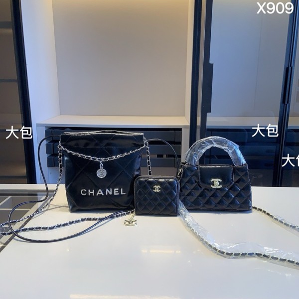Chanel シャネルハイブランド斜め掛けバッグ3点セットブランドショルダーバッグ女性ブランド手提げカバン大容量ブランドバケットバッグ鞄 おしゃれ 気質 エレガント 人気 ラッキング