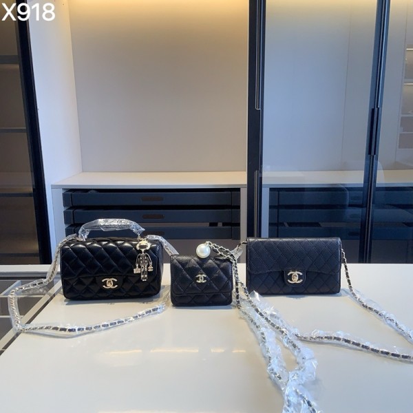 Chanel シャネルブランドショルダーバッグ 斜め掛けカバン ミニバッグ 3点セット ハイブランド肩掛けバッグ セレブ愛用 ブランド手提げカバン大容量