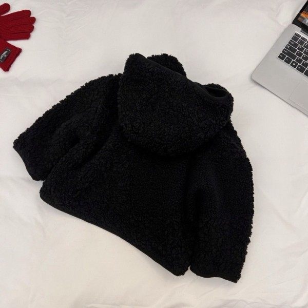 Chanel シャネルハイブランド フリースコート ボアジャケット 子供 キッズ 男の子 女の子 90-150cm フリース 冬 裏起毛 フード付き 防風 防寒 暖かい 保温 無地 ふわふわ かわいい おしゃれ ボーイズ ガールズ