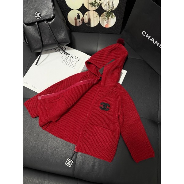 Chanel シャネルブランドヘビー服 ニット セーター ジップアップ ニットパーカー 73¬100cm キッズ コート 子供セーターアウター ニットセーター 長袖 防寒 保温 韓国風 柔らか ガールズ 可愛い お洒落 暖か リブ編み アウトドア 部屋着