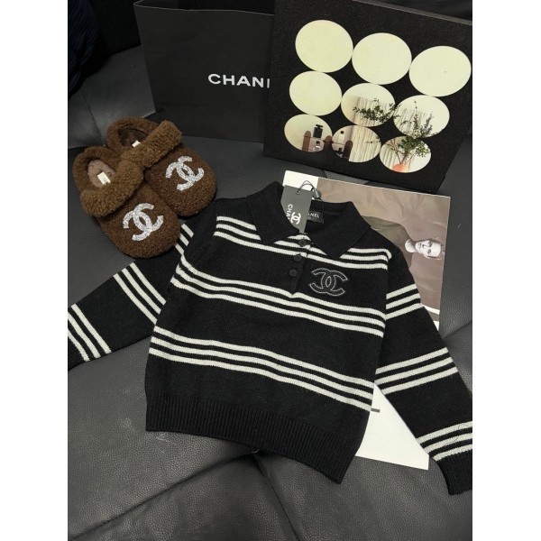 Chanel シャネルハイブランドセーター キッズ 男の子 立ち襟 ポロ ニットセーター 90¬160cm 厚手 暖かい 防寒 インナーシャツ ボーイズ ゆったり カジュアル 子供服 プルオーバー ストライプ おしゃれ トップス 韓国 お洒落 春 秋 冬 普段着 通園 通学