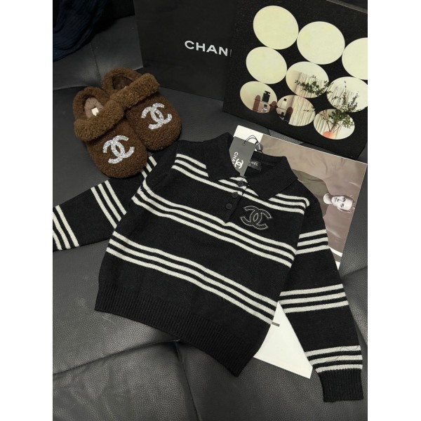 Chanel シャネルハイブランドセーター キッズ 男の子 立ち襟 ポロ ニットセーター 90¬160cm 厚手 暖かい 防寒 インナーシャツ ボーイズ ゆったり カジュアル 子供服 プルオーバー ストライプ おしゃれ トップス 韓国 お洒落 春 秋 冬 普段着 通園 通学