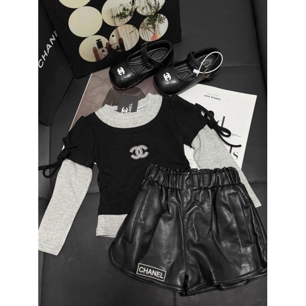 Chanel シャネルハイブランド子供服 女の子 ジャージ ガールズ キッズ服 90¬130cm スウェット おしゃれ 長袖ｔシャツ ロングパンツ ジュニア服 2点 セットアップ 洋服 カジュアル ダンス衣装 可愛い