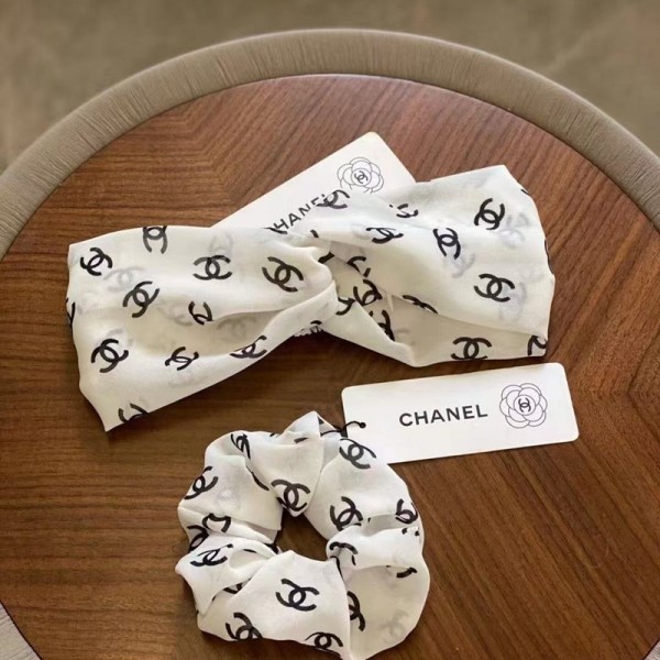 Chanel シャネルブランドヘアバンドレディースヘアシュシュ かわいい ブランドヘアゴム ヘアターバンセット 女性 ブランドヘアアクセサリー 髪アレンジ