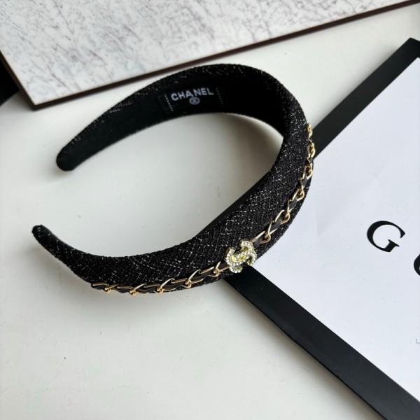 Chanel シャネルブランドカチューシャ ヘアバンド レディース 布製 チェーン付き 韓国風 編み込み 痛くない ヘアターバン 洗顔 フェイシャル パーティー 結婚式 ギフト