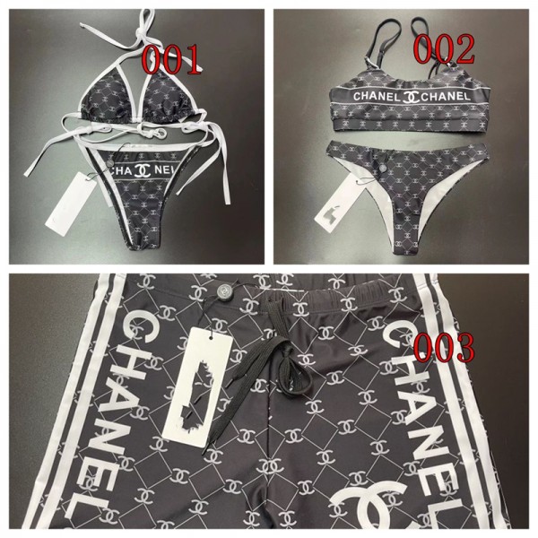 Chanel シャネルブランド水着 ビキニ レディース 2点セット スイムパンツ メンズ 三角 ビキニセット ハイレグ パッド入り キュート 盛れる セパレーツ 海水浴 ビーチパンツ(M¬3XL) 水泳 温泉 砂浜 女性用水着 S¬XL