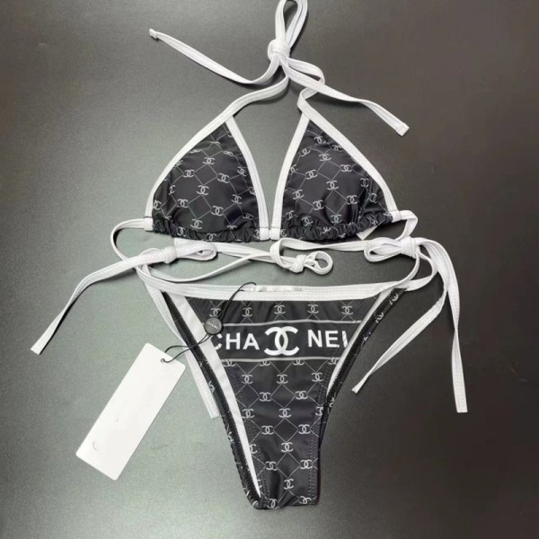 Chanel シャネルブランド水着 ビキニ レディース 2点セット スイムパンツ メンズ 三角 ビキニセット ハイレグ パッド入り キュート 盛れる セパレーツ 海水浴 ビーチパンツ(M¬3XL) 水泳 温泉 砂浜 女性用水着 S¬XL
