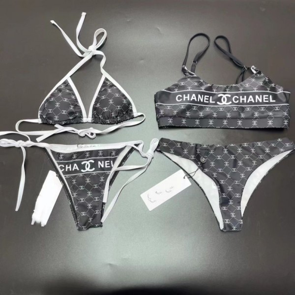 Chanel シャネルブランド水着 ビキニ レディース 2点セット スイムパンツ メンズ 三角 ビキニセット ハイレグ パッド入り キュート 盛れる セパレーツ 海水浴 ビーチパンツ(M¬3XL) 水泳 温泉 砂浜 女性用水着 S¬XL