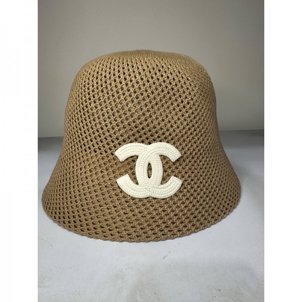 Chanel シャネルハイブランド バケットハット 春夏 ダウンブリム 軽い 蒸れない 通気性が良い シワがつきにくい トレンド 紫外線対策 おしゃれ ブラック ライトブラウン ライトベージュ 大きめ サイズ調整可能性